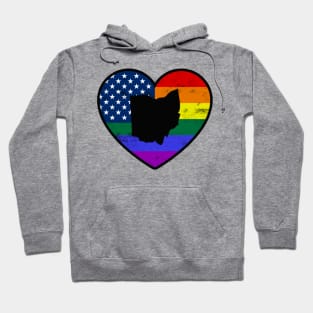 Ohio United States Gay Pride Flag Heart Hoodie